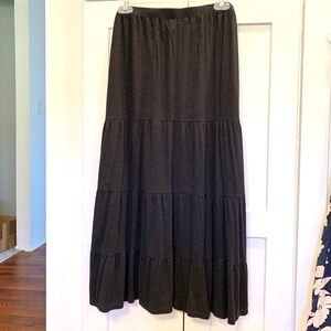 Philosophy Black Tiered Maxi Skirt L